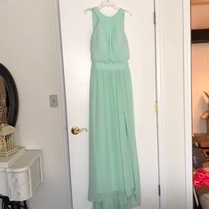 Mint green full length gown